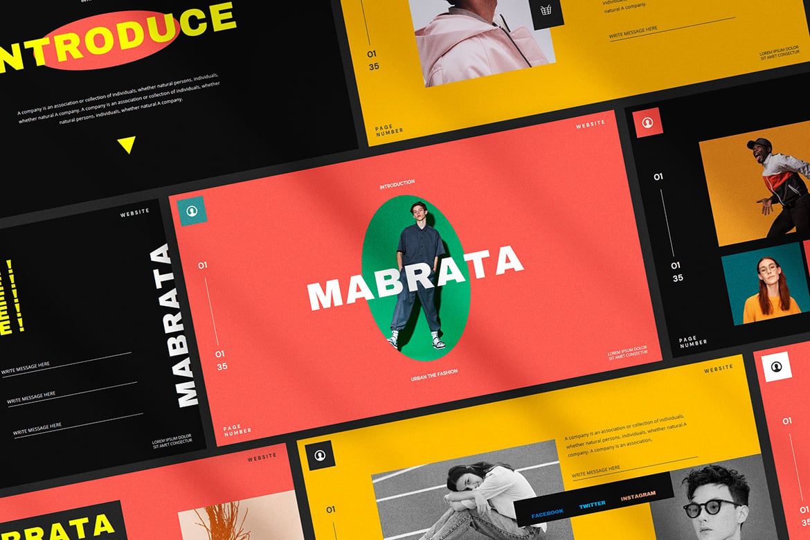 Mabrata - Template PowerPoint Urban yang Modern dan Elegan
