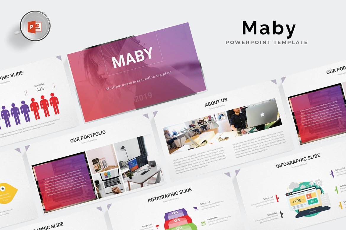 Maby - Template PowerPoint Serbaguna yang Menarik