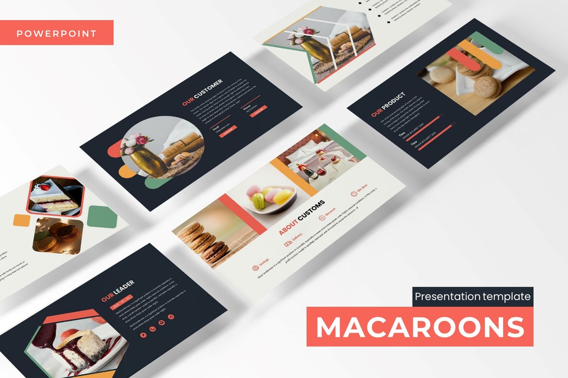 Template Presentasi PowerPoint Macaroons - 5 Variasi Warna Menarik