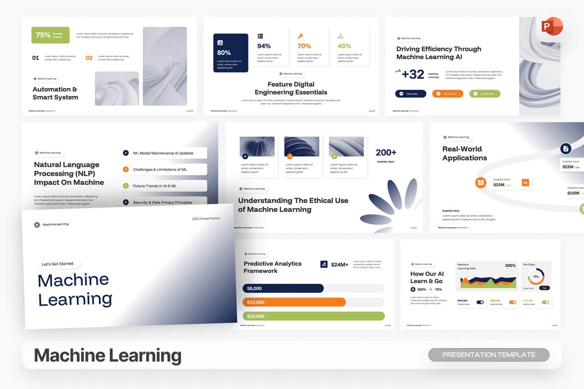 Template PowerPoint Machine Learning yang Modern dan Versatile
