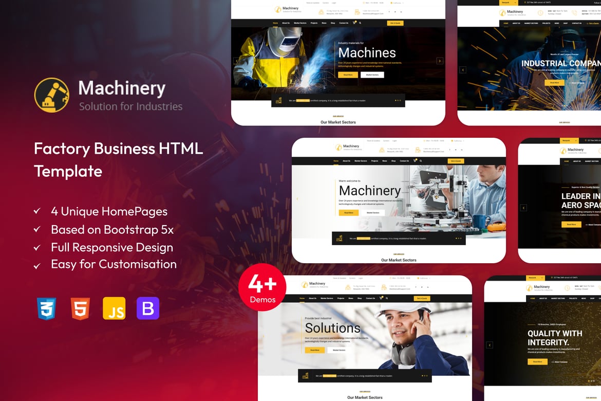 Template Web Mesin - Solusi Ideal untuk Bisnis Industri Anda