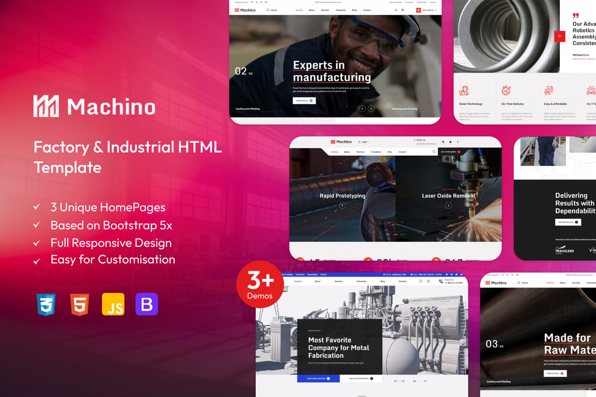 Machino - Template Website HTML untuk Industri dan Manufaktur