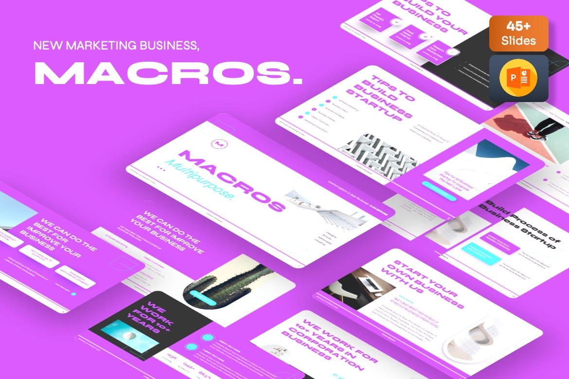 Template PowerPoint Korporat Macros yang Menarik