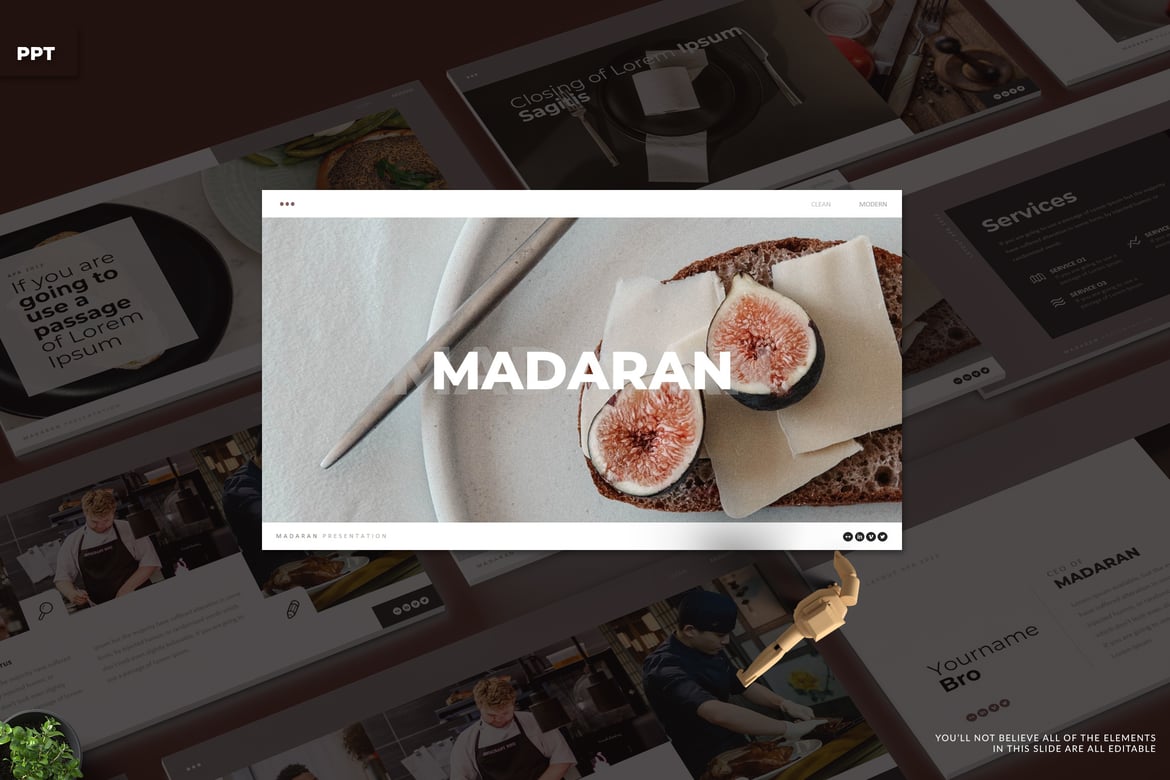 Madaran - Template Powerpoint Kreatif untuk Presentasi Menarik