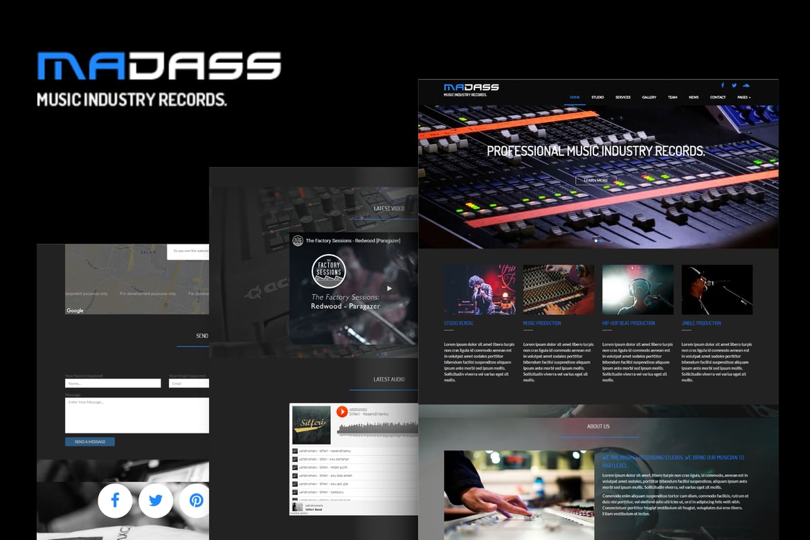 Madass - Template Website untuk Industri Musik yang Modern dan Responsif