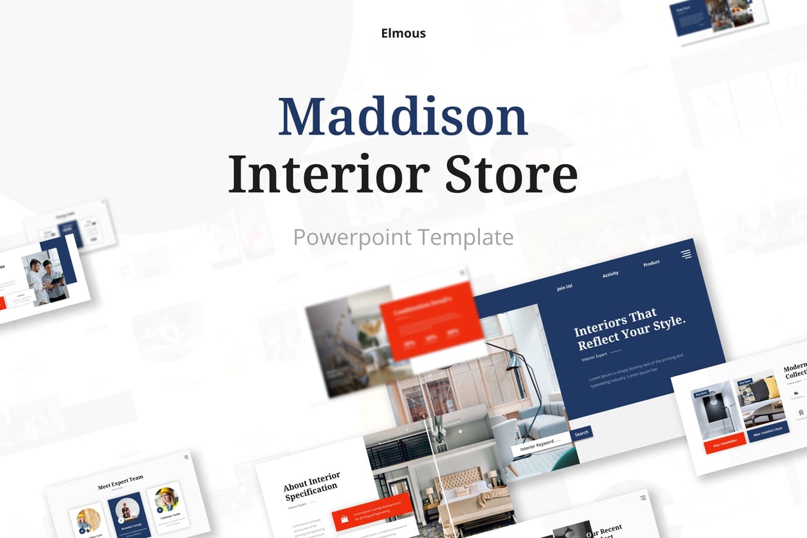 Template PowerPoint Maddison - Toko Interior & Furniture yang Menarik