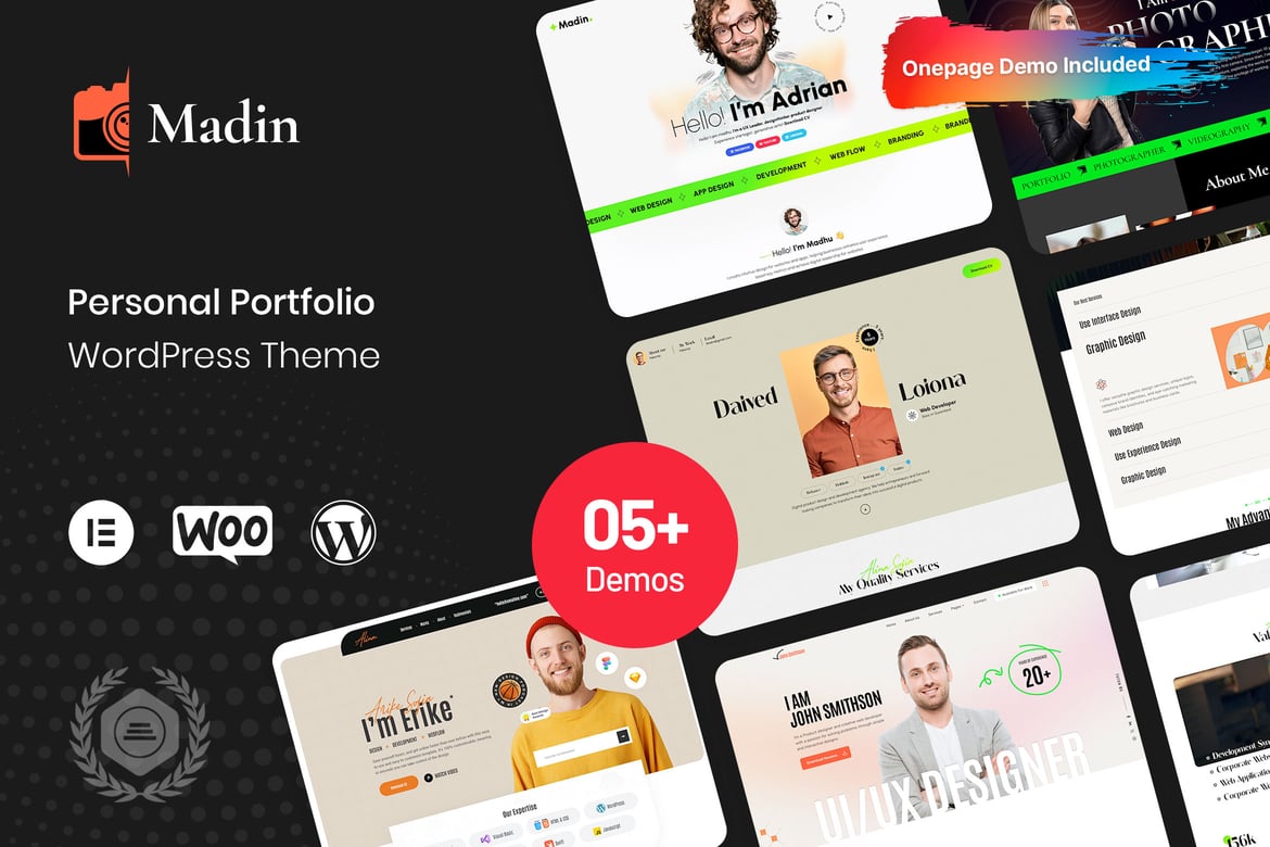Madin - Tema WordPress Portofolio Pribadi yang Elegan