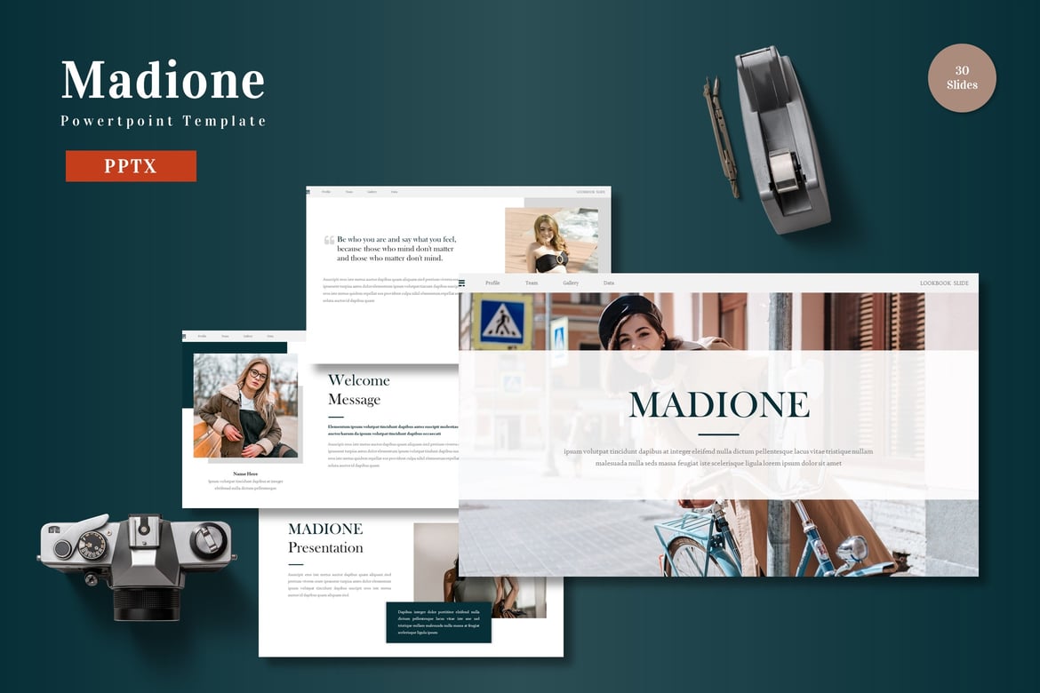 Template Powerpoint Madione - Presentasi Menarik dan Profesional