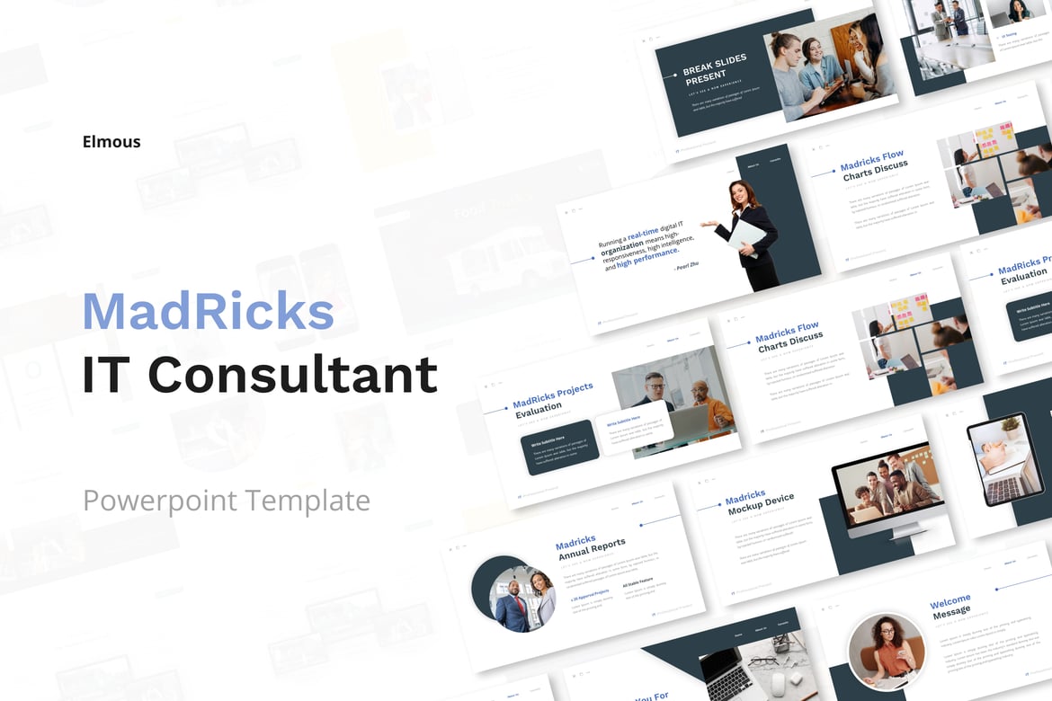 Template Presentasi PowerPoint MadRicks untuk Konsultan IT
