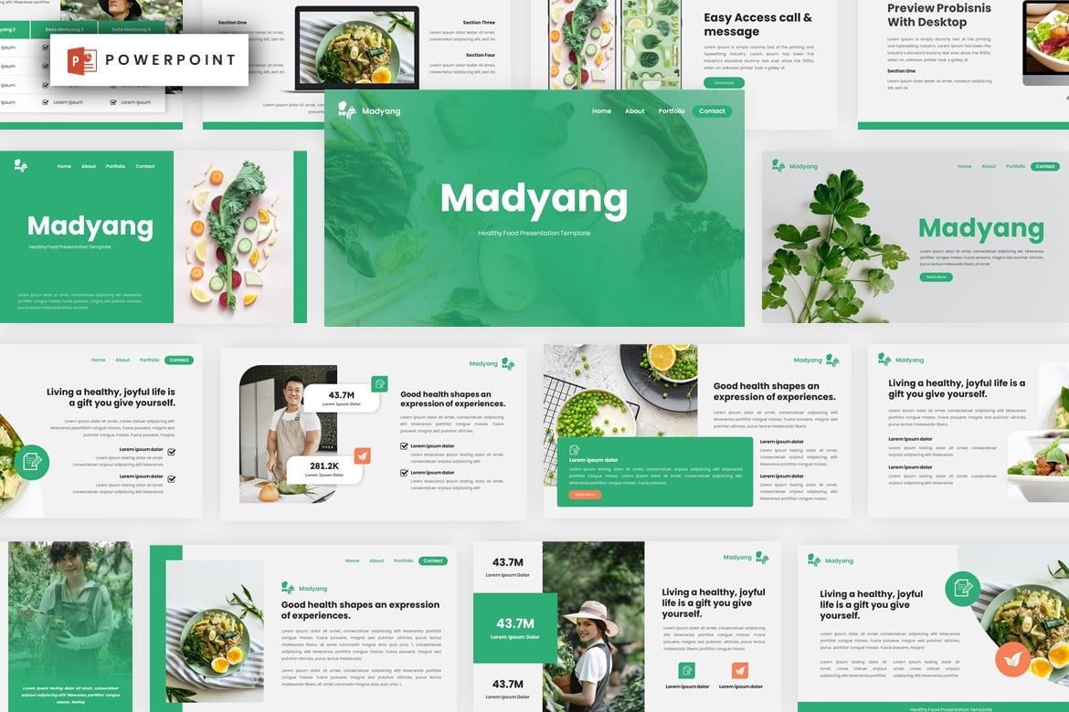 Template Presentasi Madyang - Powerpoint Makanan Sehat yang Menarik