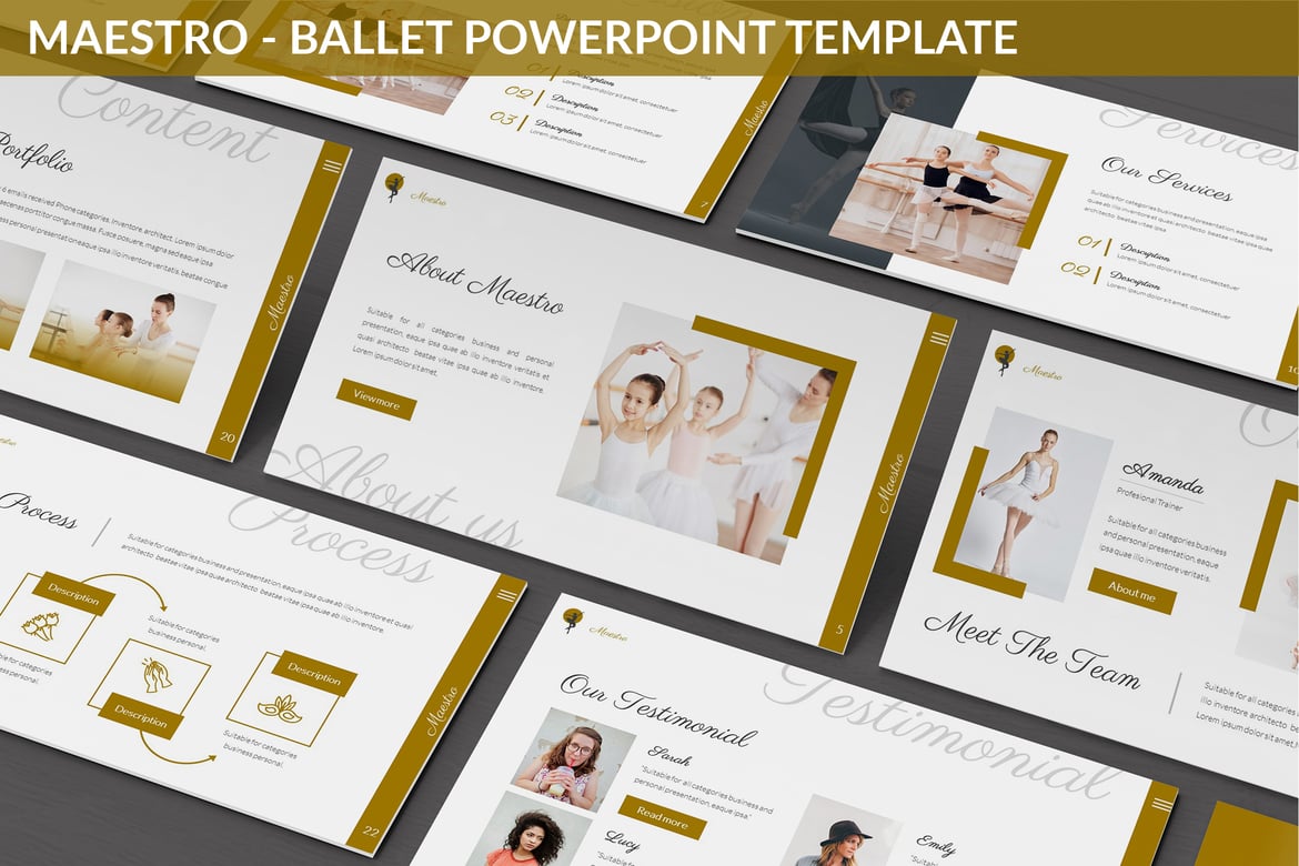 Template Powerpoint Maestro - Elegan untuk Presentasi Ballet dan Banyak Lagi