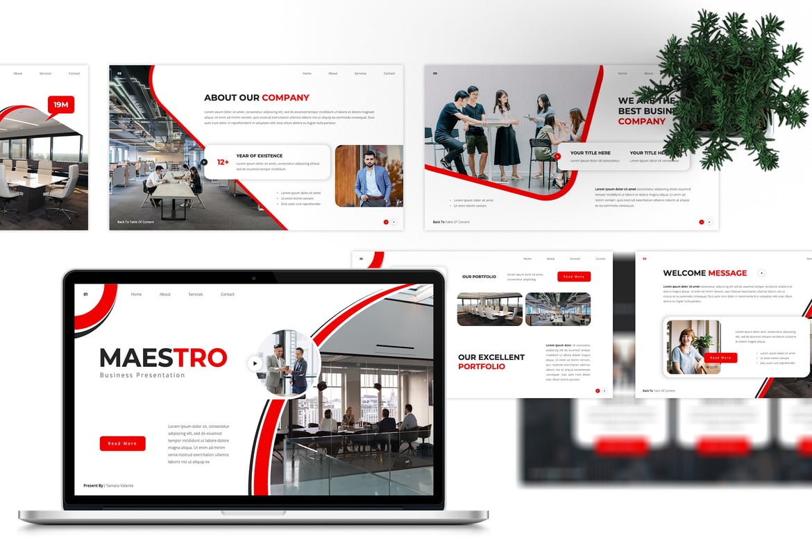 Template Presentasi Bisnis Maestro - PowerPoint Modern dan Minimalis