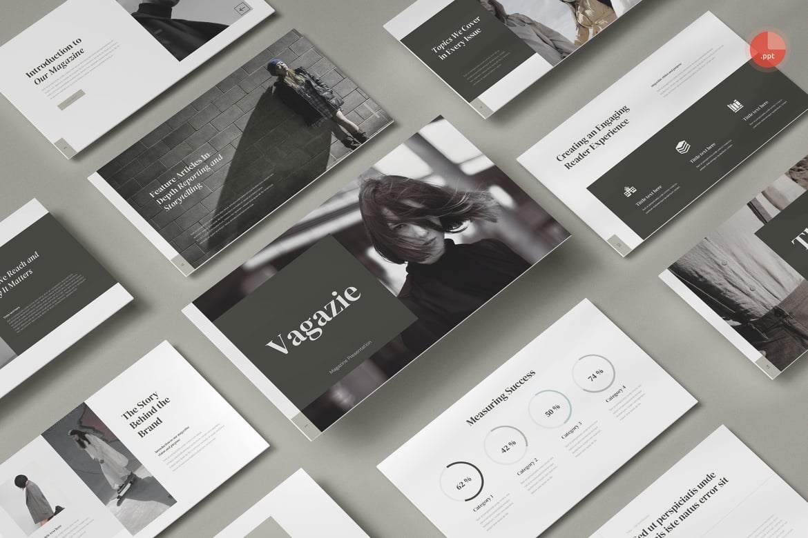 Template Presentasi PowerPoint Magazine yang Menarik
