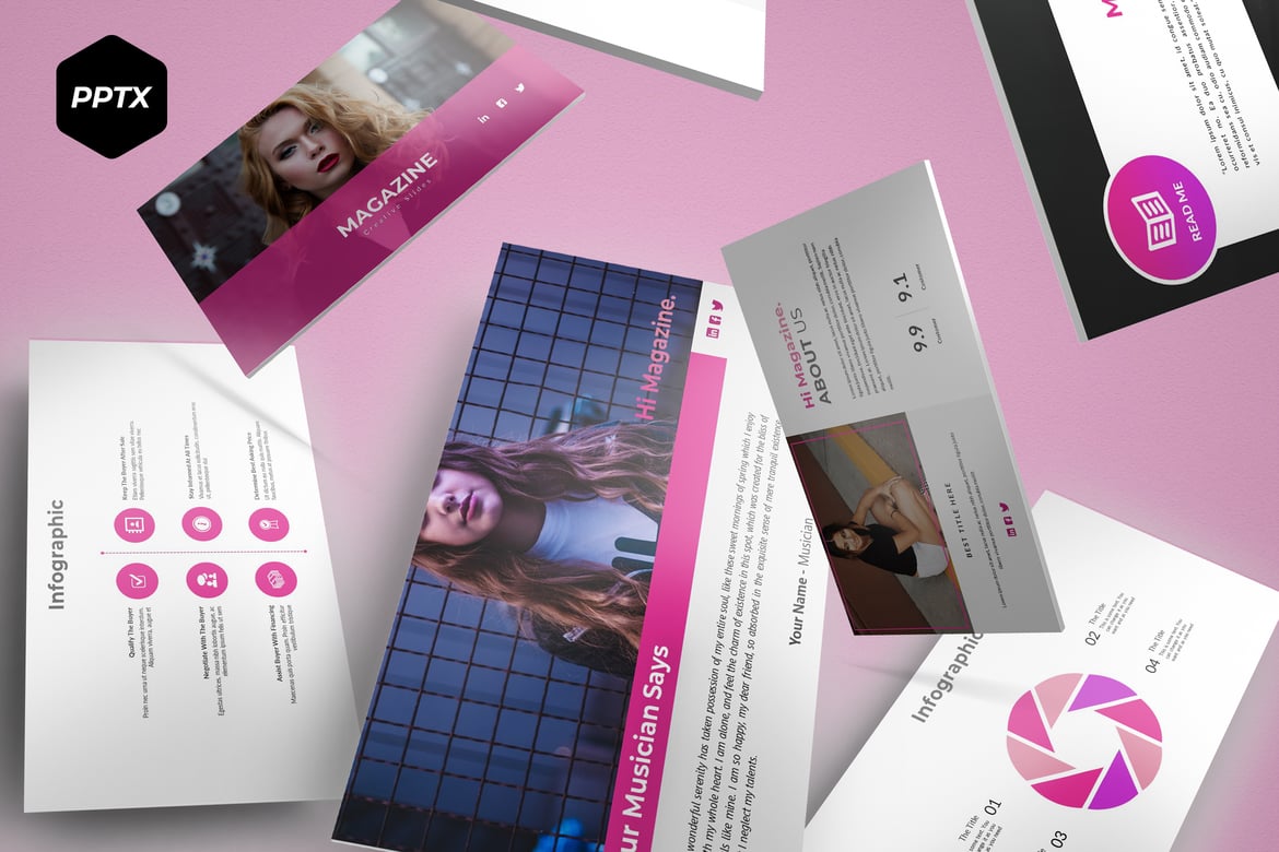 Template Presentasi Powerpoint Magazine yang Menarik