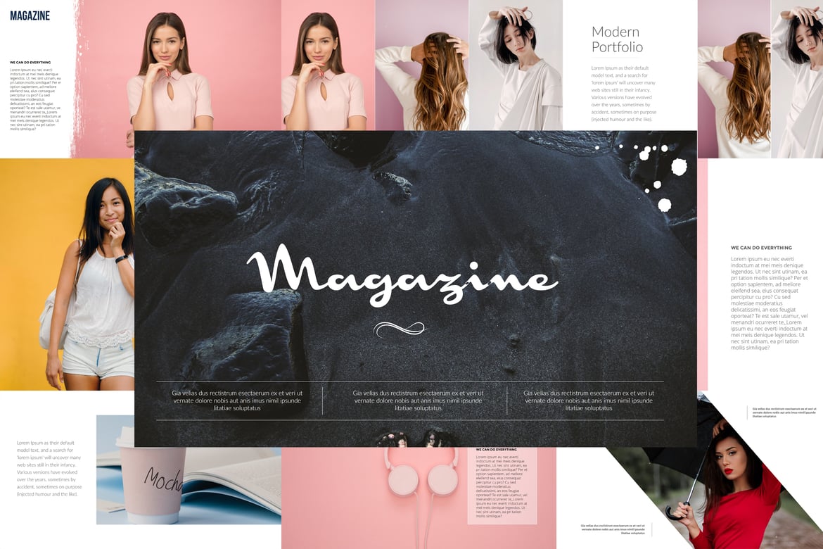 Template Powerpoint Majalah Kreatif untuk Presentasi Menarik