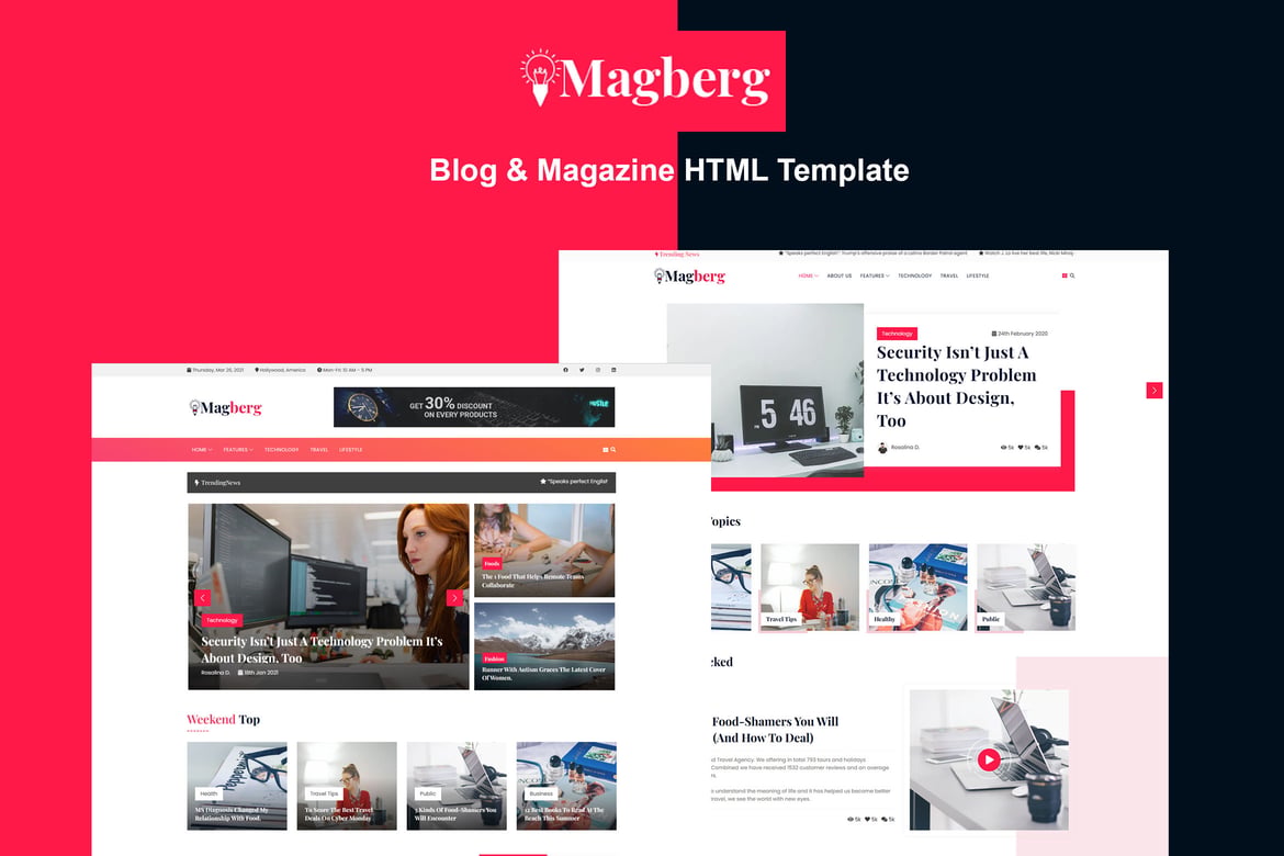 Magberg - Template Website Blog & Majalah yang Modern dan Responsif