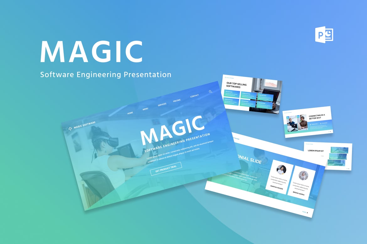 Template PowerPoint Magic untuk Rekayasa Perangkat Lunak yang Elegan