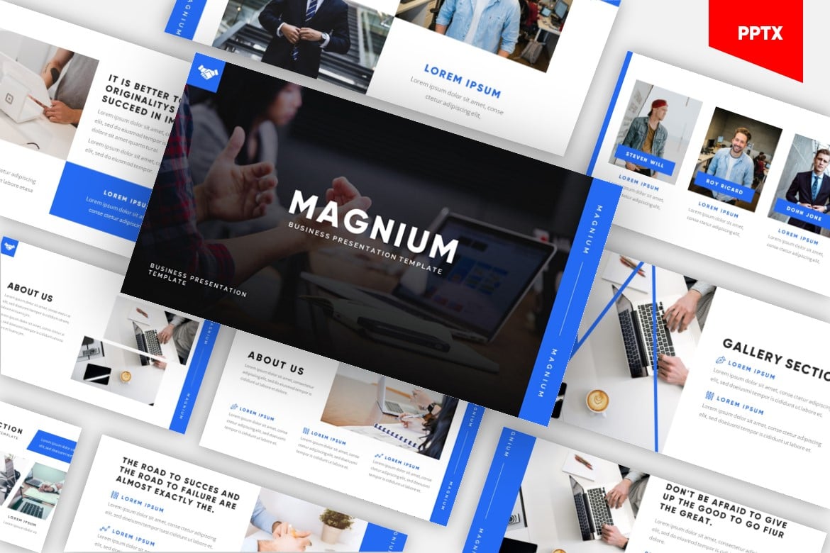 Magnium - Template Powerpoint Bisnis yang Elegan dan Modern