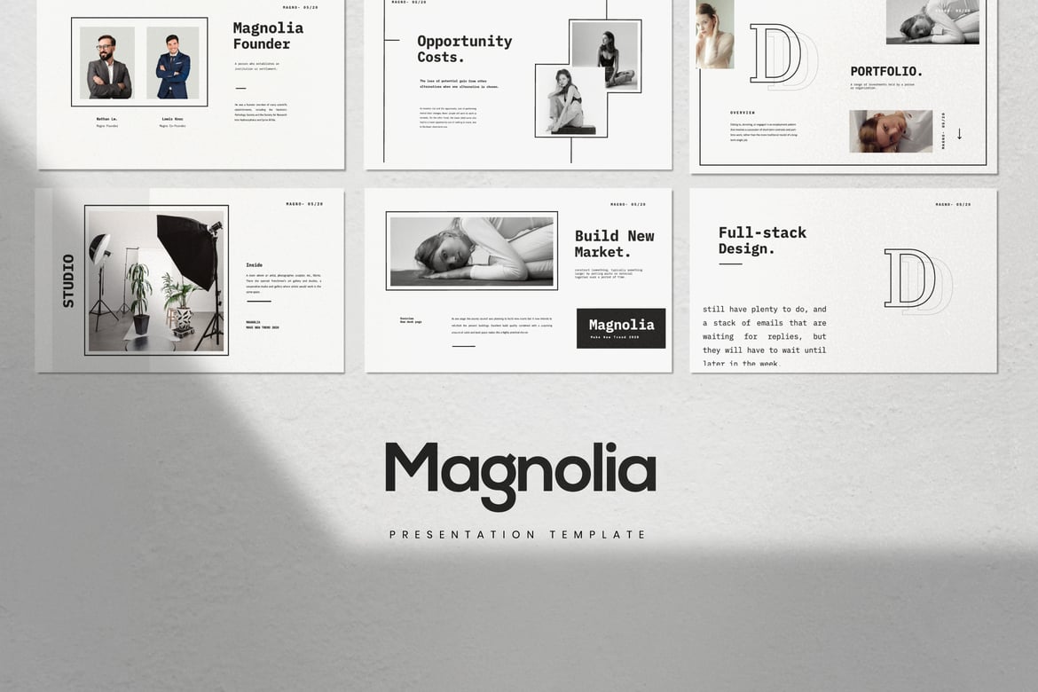 Template Powerpoint Bisnis Magnolia - Desain Kreatif untuk Presentasi Anda