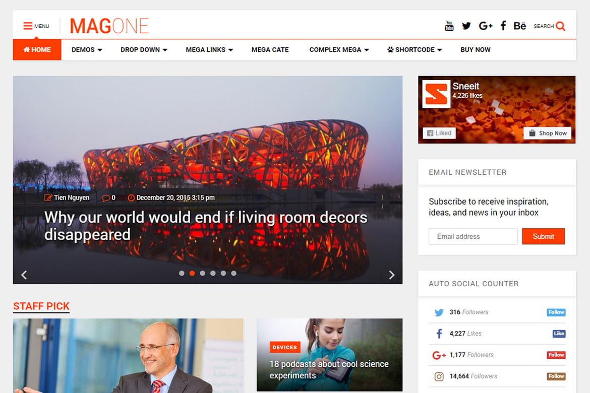 MagOne - Tema WordPress Majalah dan Berita Responsif yang Menarik