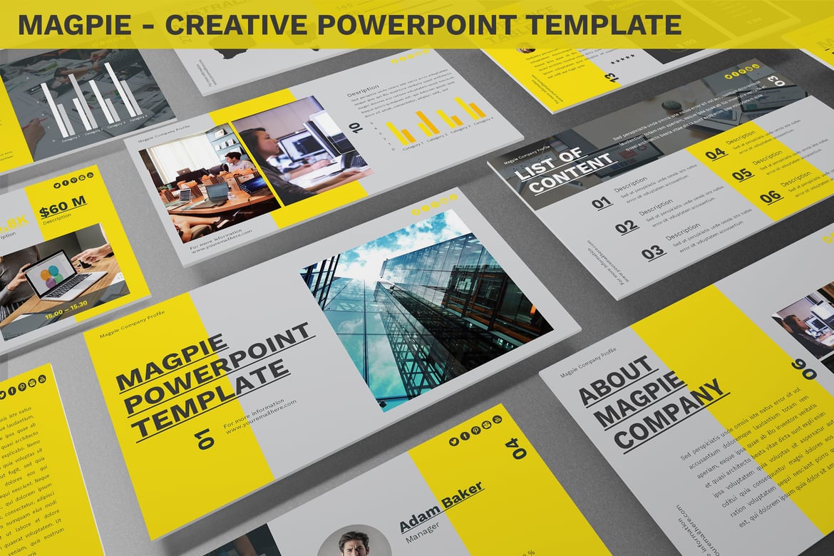 Magpie - Template Powerpoint Kreatif yang Menarik