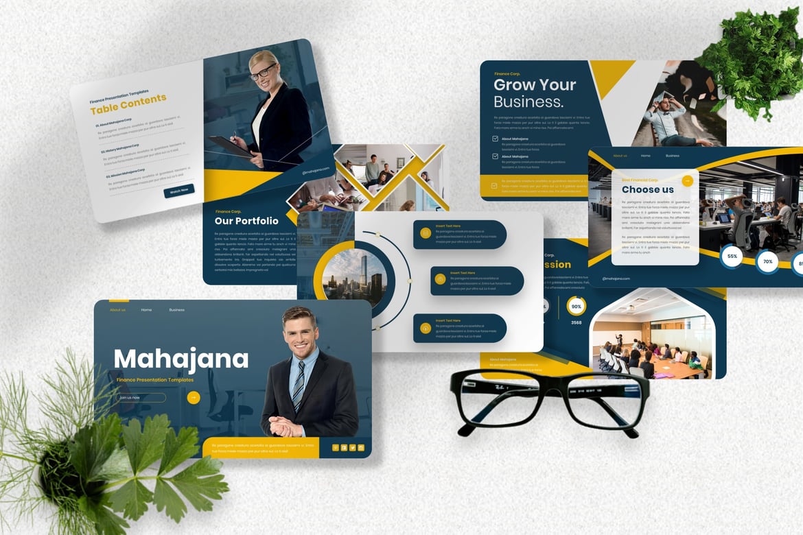 Mahajana - Template Presentasi Powerpoint Keuangan yang Menarik
