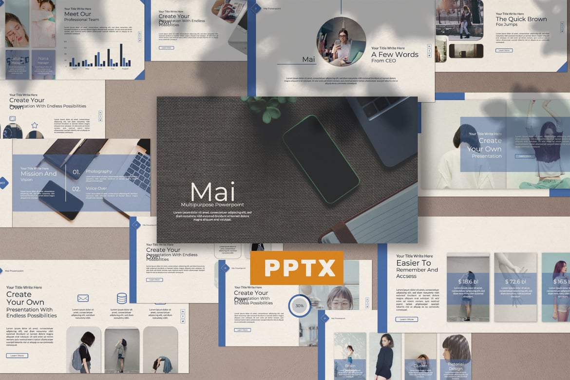 Template PowerPoint Mai yang Serbaguna dan Modern