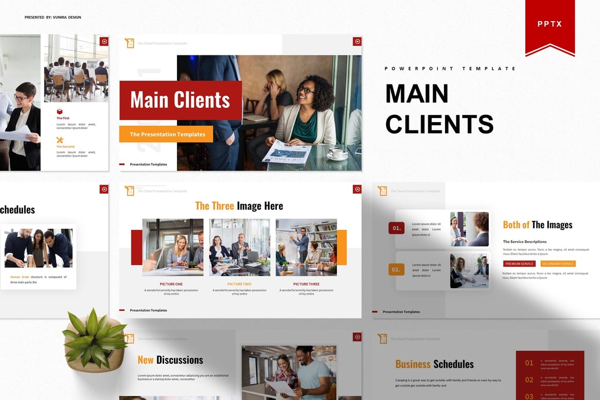 Template Presentasi PowerPoint Klien Utama yang Menarik