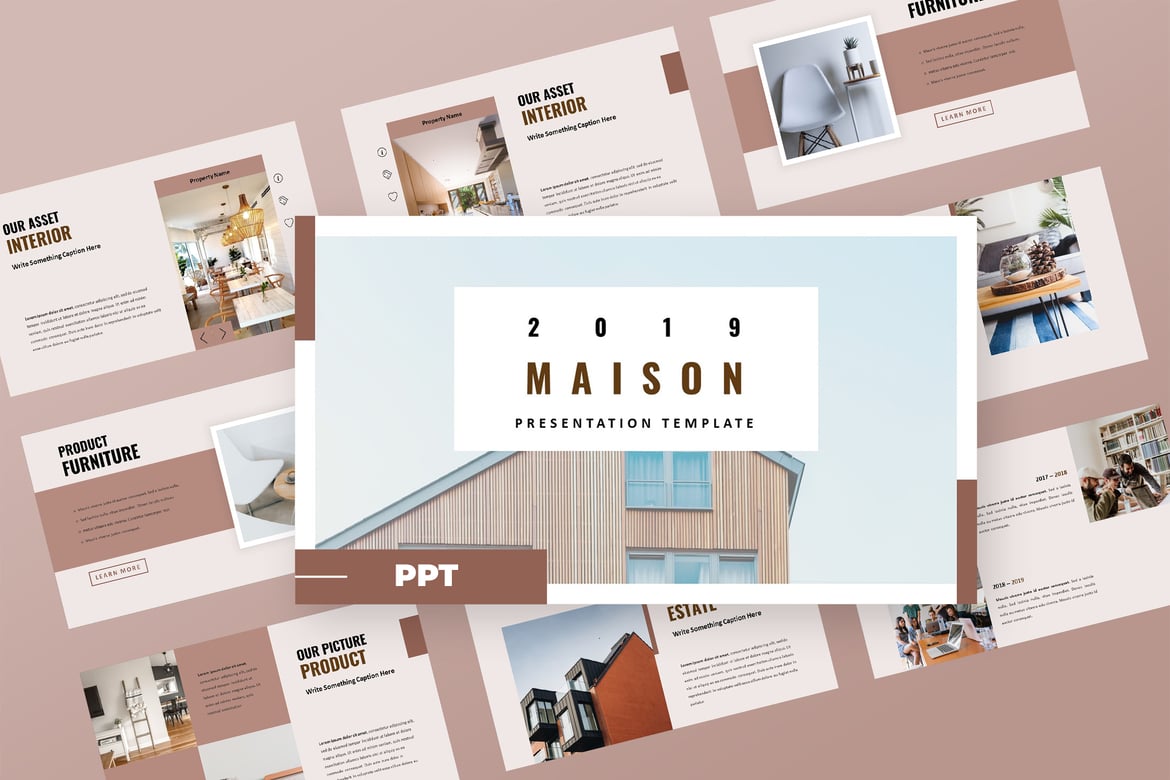 Template Presentasi Powerpoint Maison - Solusi Profesional untuk Agen Properti