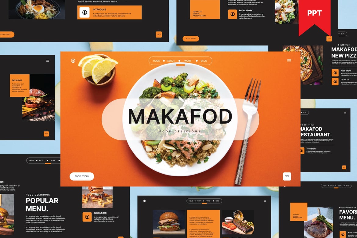 Makafod - Template PowerPoint Makanan yang Kreatif dan Modern