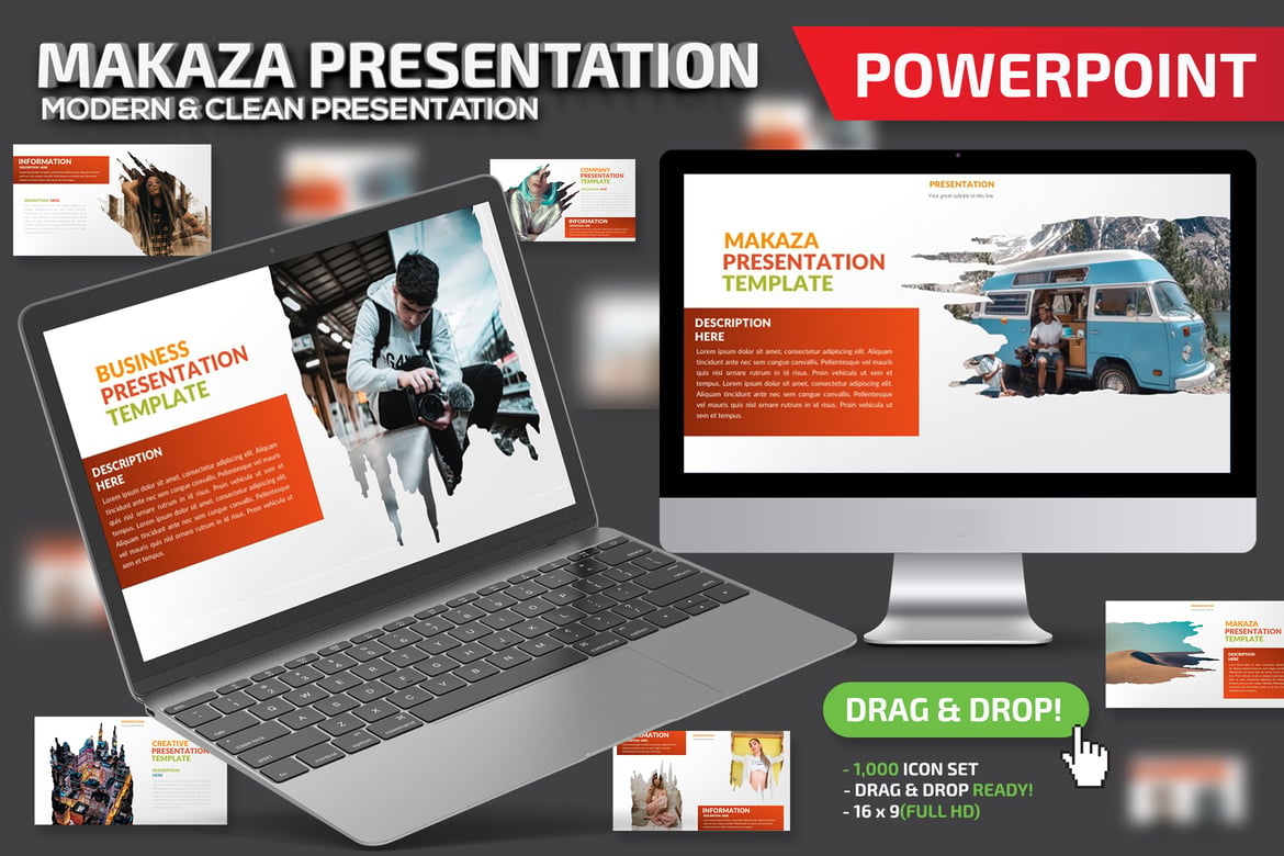 Template Presentasi Powerpoint Makaza yang Menarik dan Modern