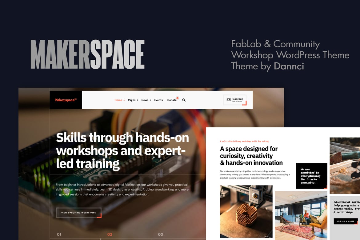 Tema WordPress Makerspace: Solusi Profesional untuk FabLab dan Workshop Komunitas