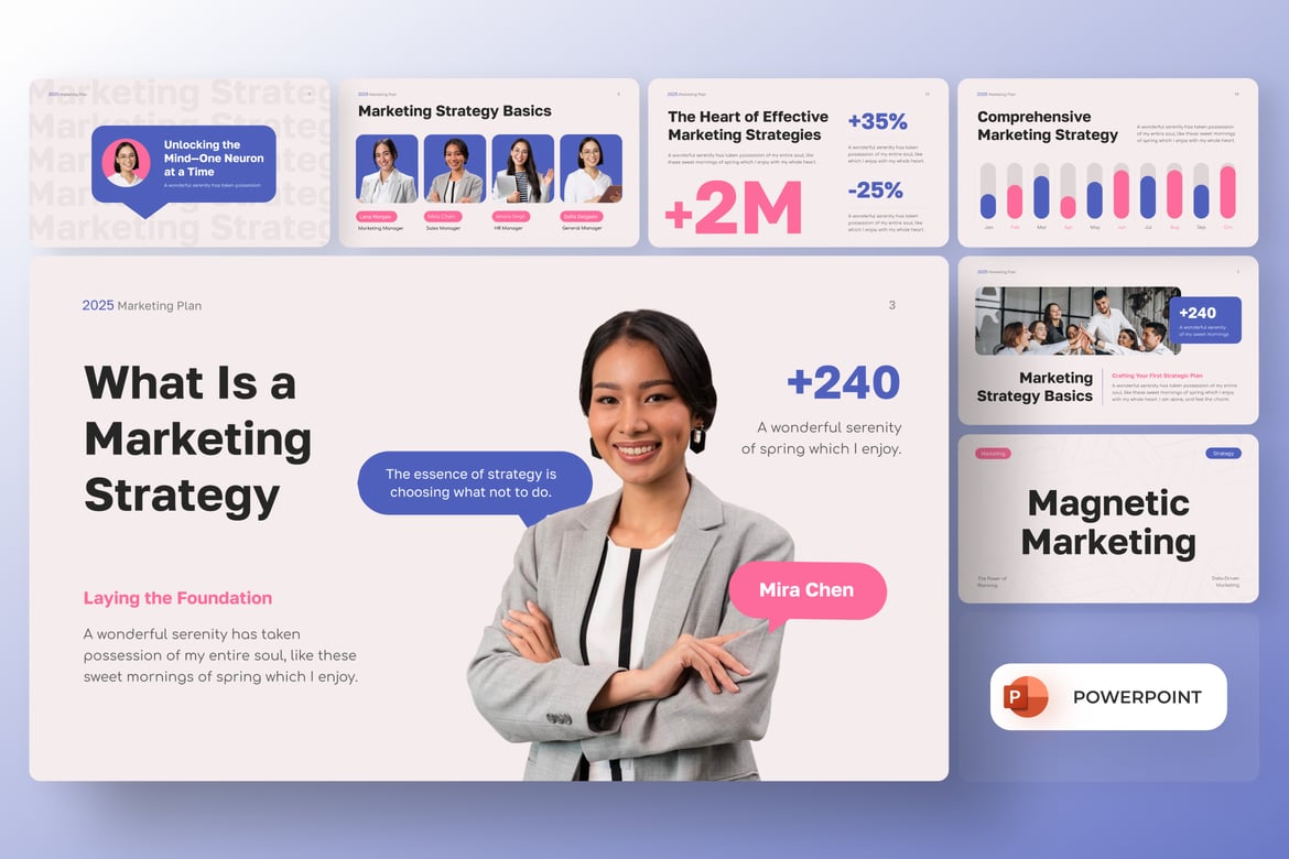 Template PowerPoint Strategi Pemasaran Modern dan Profesional