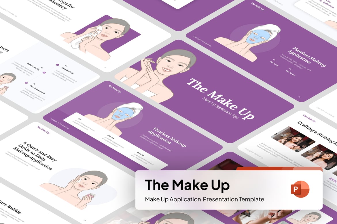 Template Presentasi Tips Aplikasi Makeup yang Menarik