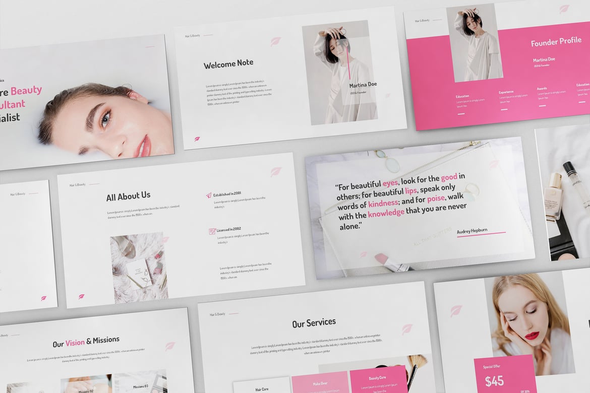 Template Powerpoint Makeup Artist Profesional untuk Presentasi Menarik