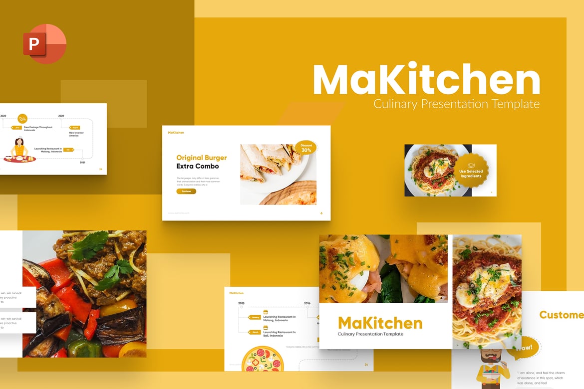 Template Powerpoint Kuliner Makitchen yang Menarik dan Fungsional