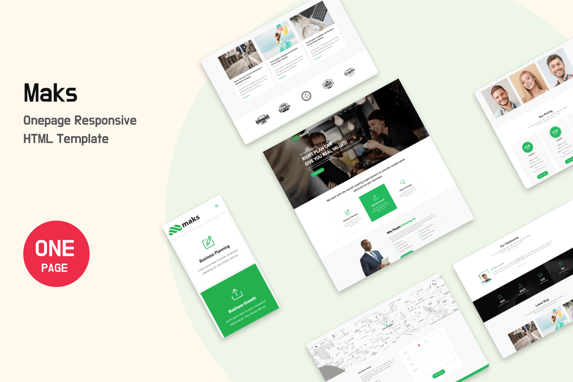 Maks - Template Web Responsif Satu Halaman yang Menakjubkan