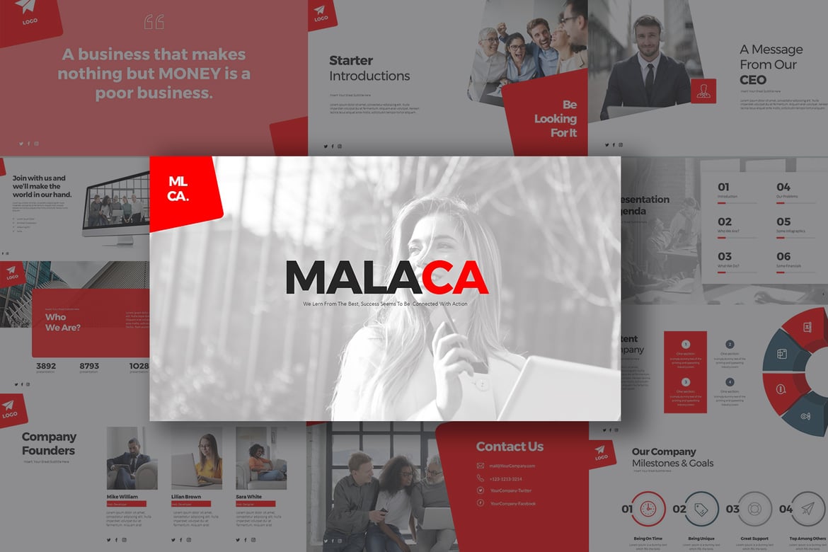 Template Presentasi PowerPoint MALACA yang Menawan