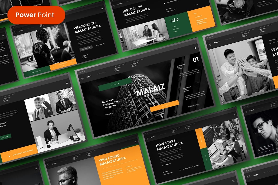 Malaiz – Template Presentasi PowerPoint untuk Bisnis yang Menarik