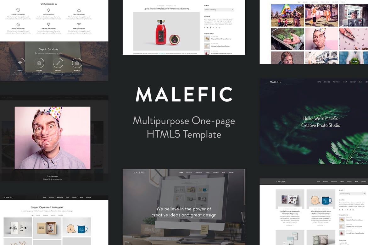 Malefic - Template Website HTML5 Serbaguna untuk Portofolio Anda