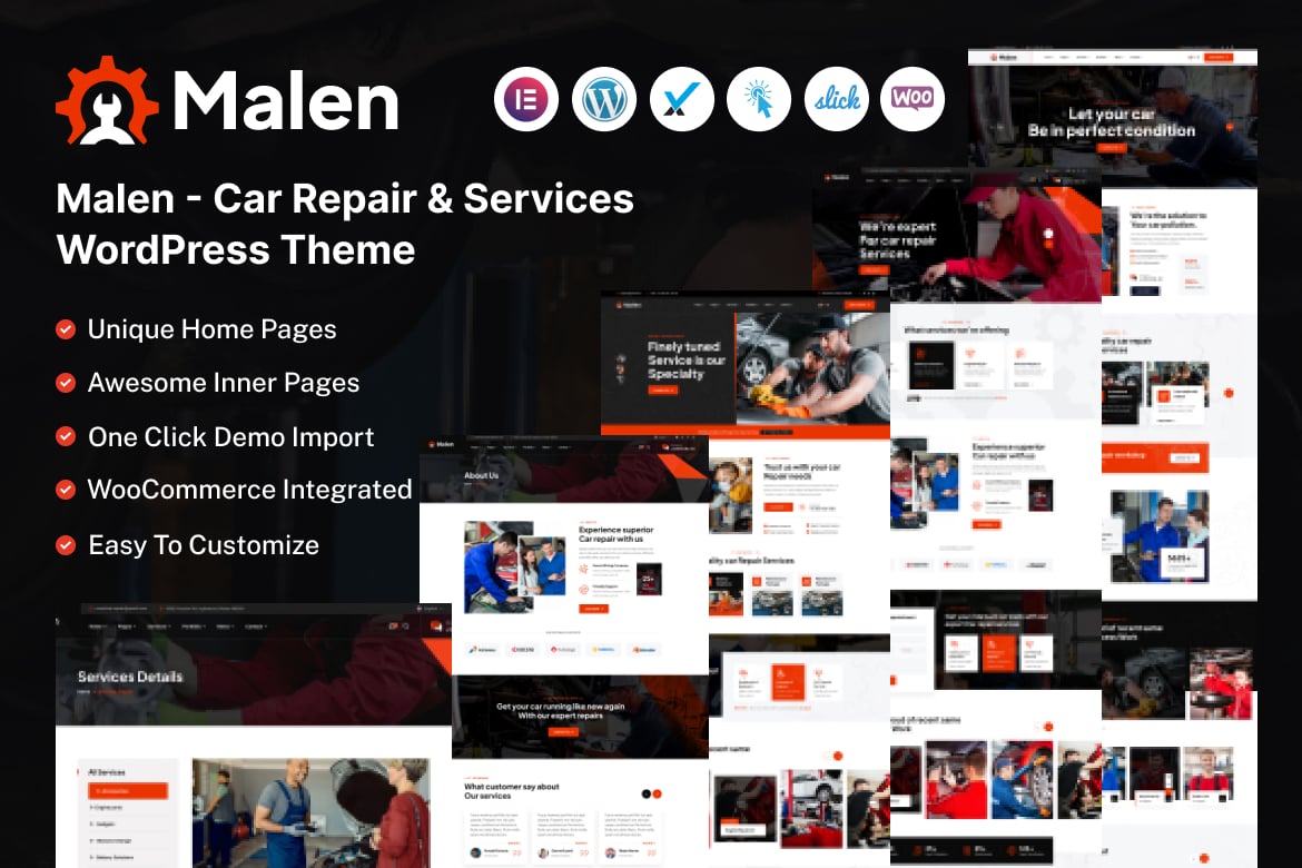 Malen - Tema WordPress Layanan & Perbaikan Mobil yang Menarik