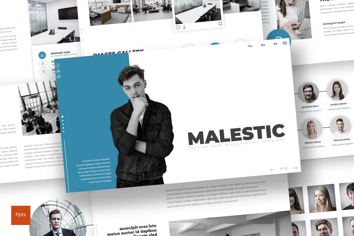 Malestic - Template PowerPoint Kreatif dan Minimalis