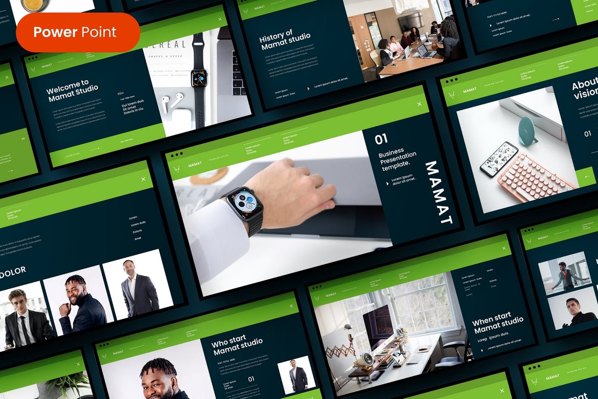 Mamat – Template PowerPoint Bisnis yang Kreatif dan Profesional