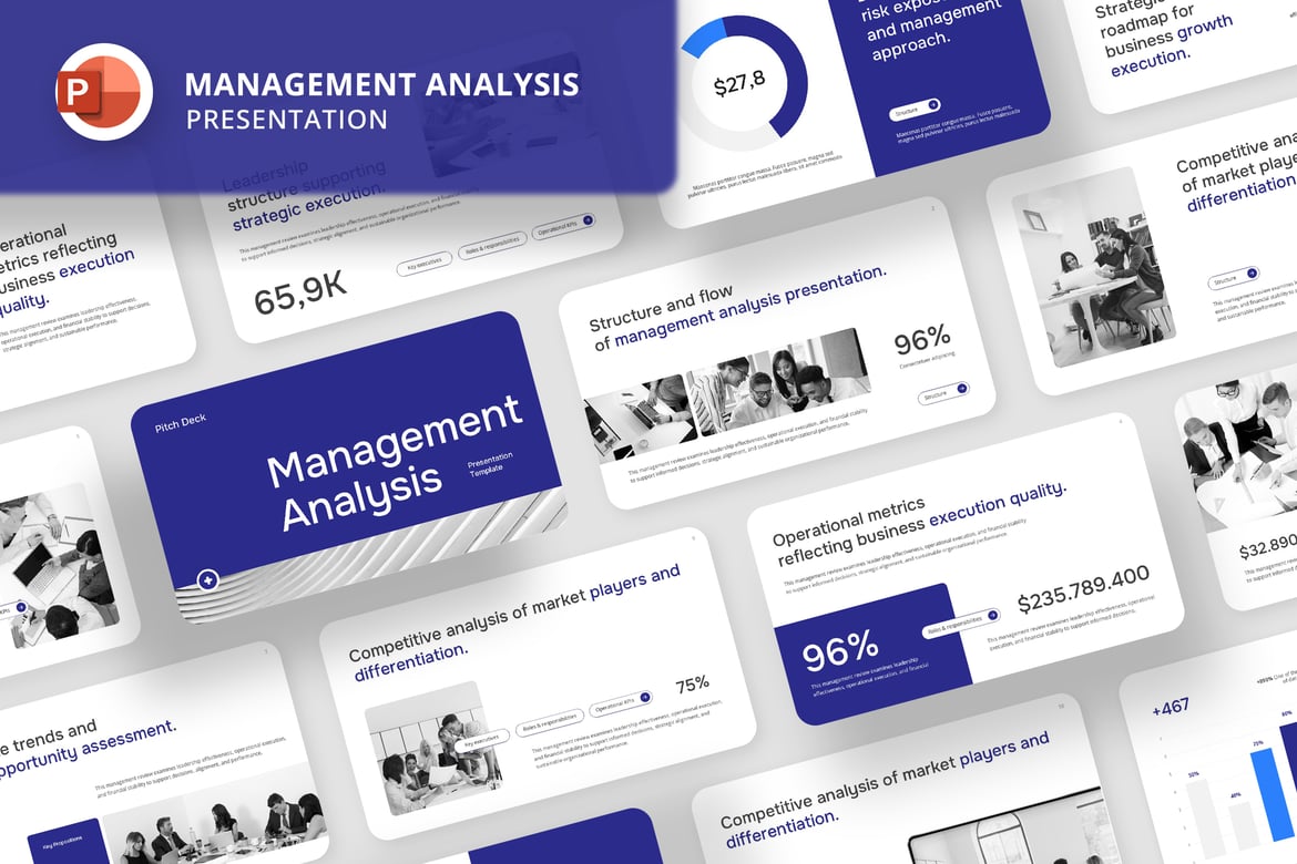 Template Presentasi Analisis Manajemen yang Kuat dan Menarik