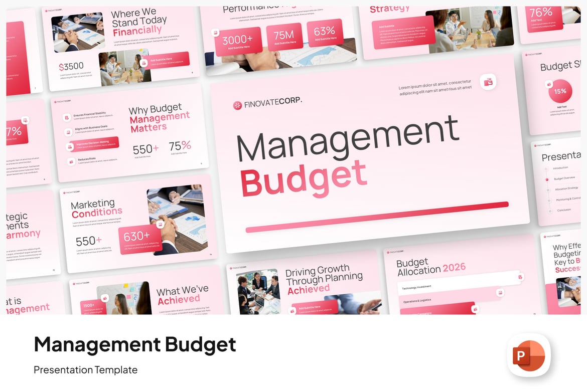 Template Presentasi PowerPoint Anggaran Manajemen yang Kreatif