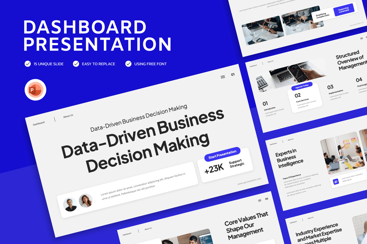 Template Presentasi Dashboard Manajemen yang Menarik dan Profesional