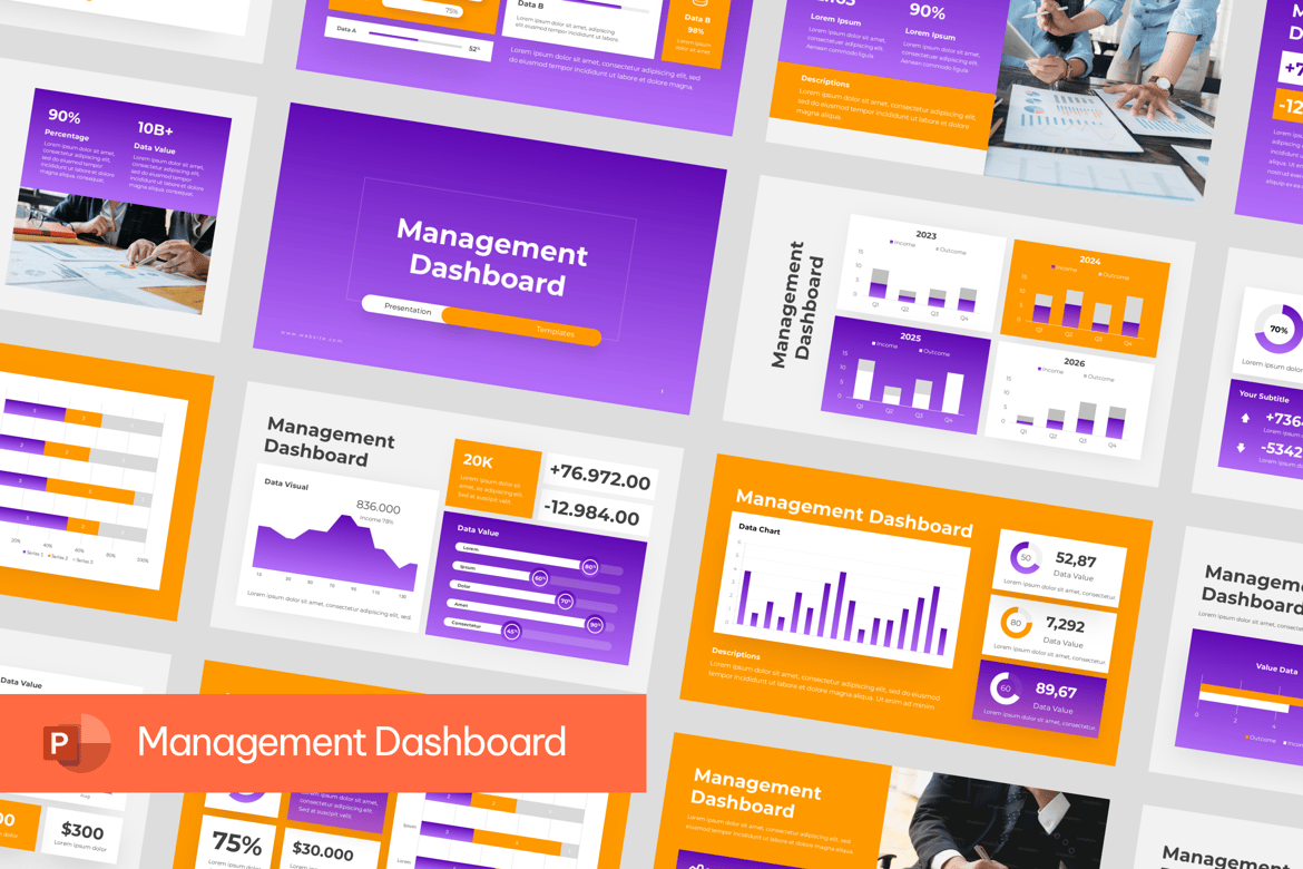 Template Presentasi Dashboard Manajemen yang Menarik