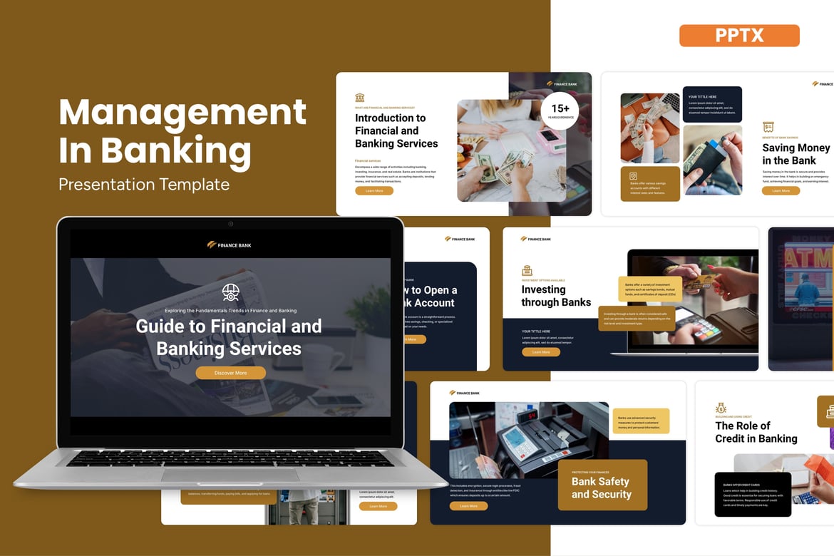 Template PowerPoint Manajemen Perbankan yang Menarik