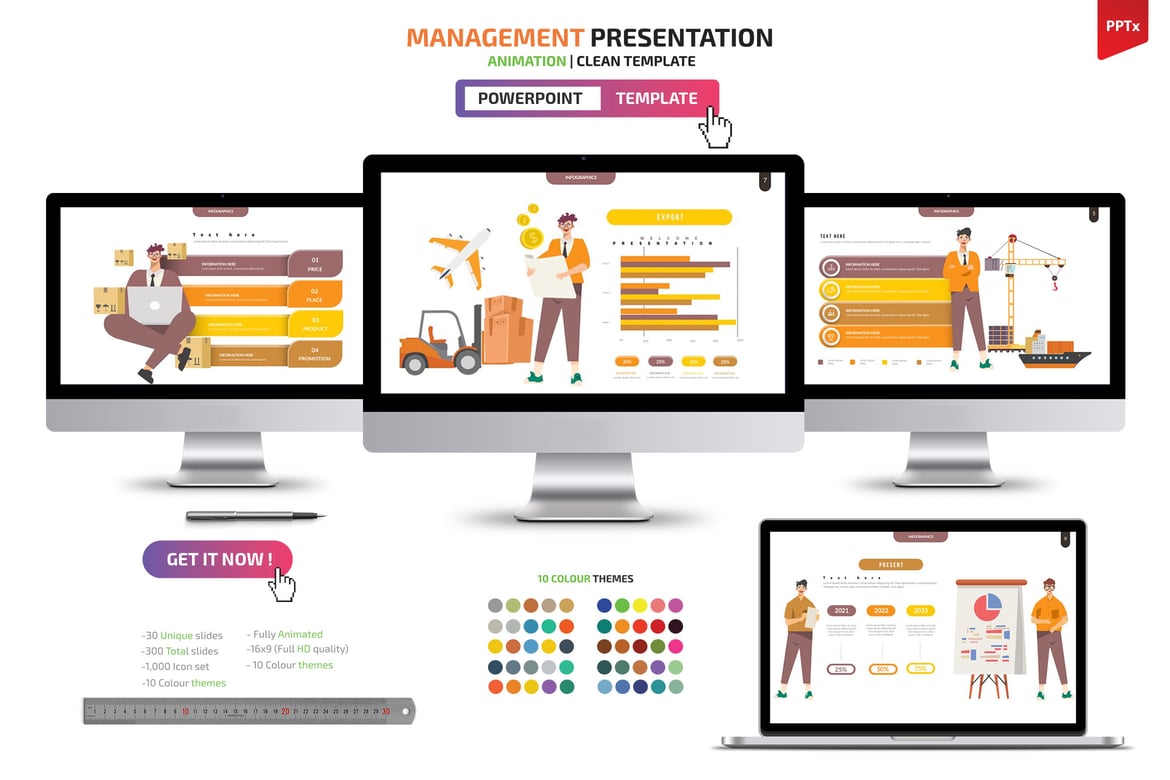 Template PowerPoint Manajemen Profesional dan Menarik