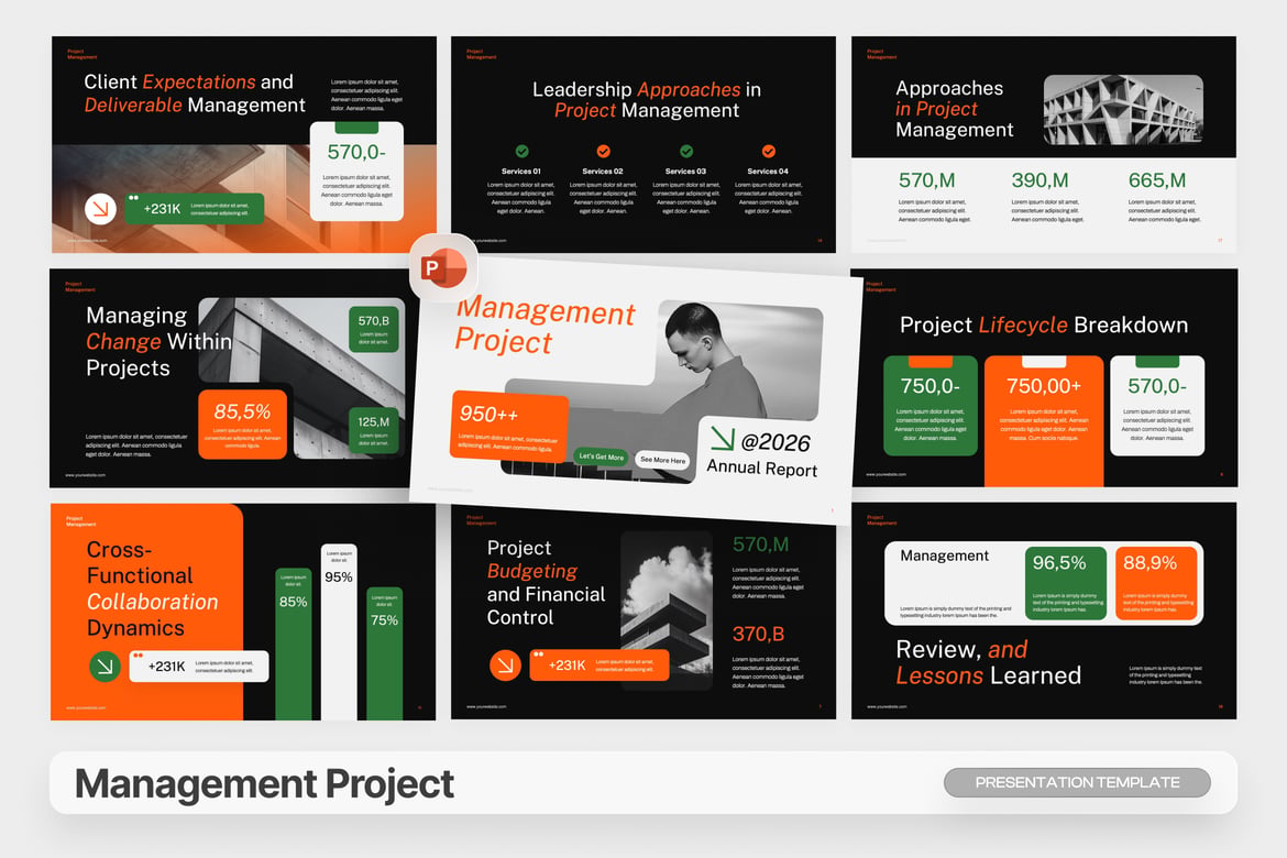 Template Presentasi Manajemen Proyek yang Modern dan Efektif